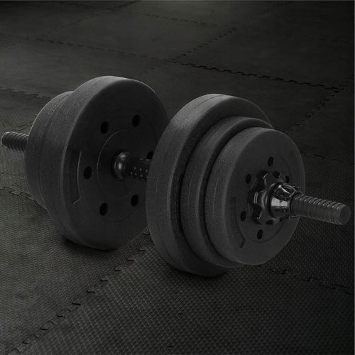 Hantle regulowane bitumiczne zestaw hantli ćwiczeń 2x10kg gryf+ kettle 20kg na Arena.pl