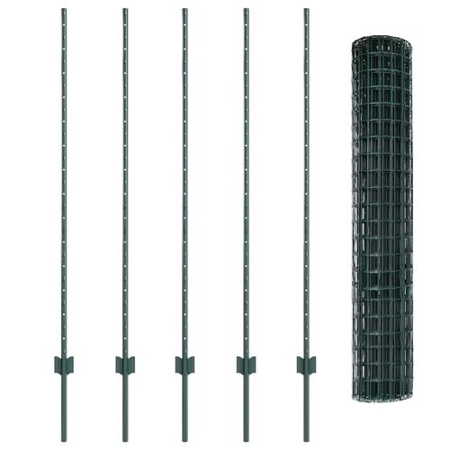 Ogrodzenie z słupkami Zielony 1.4 x 10 m Stal na Arena.pl