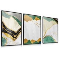 ZESTAW 3x Plakat W Ramie Kolorowe Wzory Abstrakcja Styl Glamour 60cm x 80cm