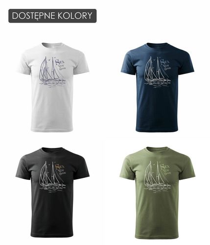 Koszulka żeglarska dla żeglarza z jachtem żaglówką męska czarna REGULAR XXL na Arena.pl