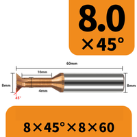 Frez 4-ostrzowy "jaskółczy ogon" dovetail VHM Rozmiar: 8×45°×60L