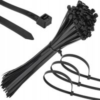 MOCNE OPASKI ZACISKOWE KABLOWE TRYTKI CZARNE TAŚMA 8.8X600MM 100SZT TRYTKI