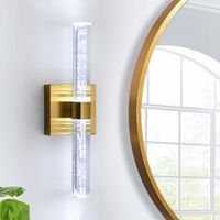 LAMPA ŚCIENNY ZŁOTY KINKIET LED KRYSZTAŁY NOWOCZESNY W KORYTARZU 12W 6500K