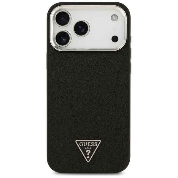 Etui Guess Glitter Triangle Logo MagSafe do iPhone 17 Pro Max czarny zdjęcie 3