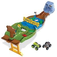 HOT WHEELS MONSTER TRUCKS TOR SAMOCHODOWY WYŚCIGOWY TURNIEJ TYTANÓW +2 AUTA