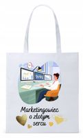 Torba Biała Eco Shopper Dla Marketingowca Prezent Z Nadrukiem Ze Zdjęciem