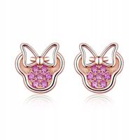 Srebrne kolczyki MYSZKA MINNIE ROSE S925