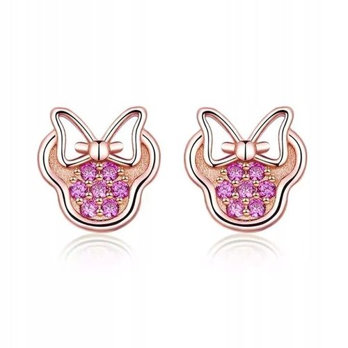 Srebrne kolczyki MYSZKA MINNIE ROSE S925 na Arena.pl