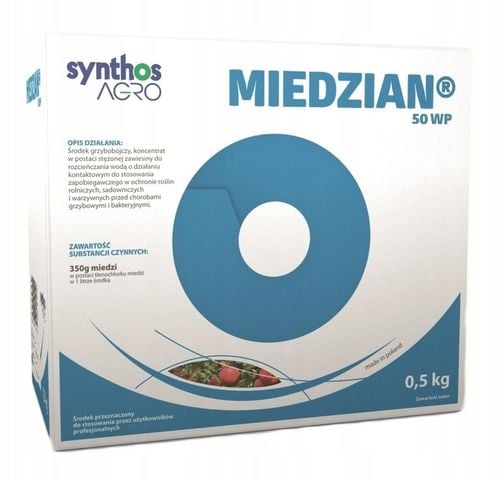 MIEDZIAN 50WP 500G 0,5kg ŚRODEK GRZYBOBÓJCZY OPRYSK MIEDZI DO SADU na Arena.pl
