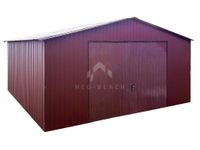 Blaszak - Garaż Blaszany 6x6m Brama Uchylna Wiśnia Dach Dwuspadowy NB120