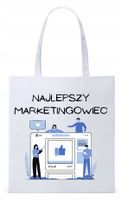 Torba Biała Eco Shopper Dla Marketingowca Prezent Z Nadrukiem Ze Zdjęciem