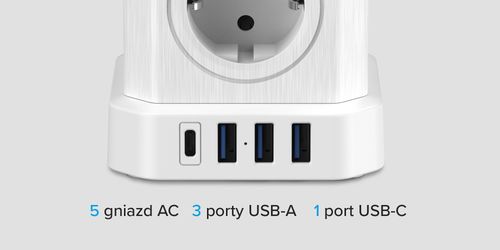 Kostka zasilająca Newell GaN Power Cube 9w1 na Arena.pl