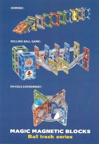 Klocki Magnetyczne Konstrukcyjne Świecące Tor Kulkowy Kulodrom Panele 69 el na Arena.pl