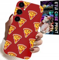 ETUI DO SAMSUNG GALAXY A55 5G - WZÓR Z WESOŁĄ PIZZĄ NA CZERWONYM TLE