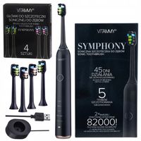 SZCZOTECZKA SONICZNA ELEKTRYCZNA DO ZĘBÓW VITAMMY SYMPHONY BLACK 5KOŃCÓWEK!
