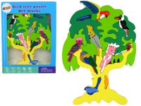 Drewniane Drzewo Ptaki Papugi DIY Klocki Drewniane Puzzle