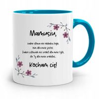 Kubek Błękitny Dla Mamy Matki Mamusiu Kocham Cię! Z Nadrukiem Ze Zdjęciem