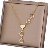 Naszyjnik Damski Stal Chirurgiczna Pozłacany 18K Złoty