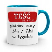 Kubek Błękitny Prezent Dla Teścia Teść Sp.z.o.o Z Nadrukiem Ze Zdjęciem