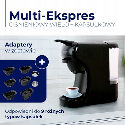 Multi-Ekspres Camry CR 4414 - 9 Typów Kapsułek, 19 Bar, Szybkie Parzenie na Arena.pl