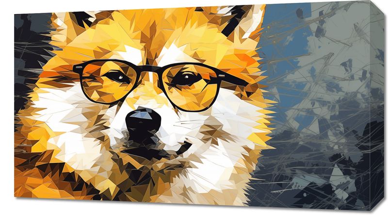 Obraz 70x40cm Intelektualny Psiak zdjęcie 1