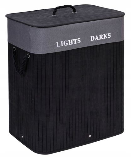 KOSZ NA PRANIE BIELIZNĘ Z BAMBUSA POJEMNIK DO SEGREGACJI KOLORÓW LOFT 100L na Arena.pl