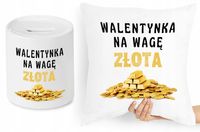 Na Walentynki Zestaw Poduszka + Skarbonka Prezent Z Nadrukiem Ze Zdjęciem