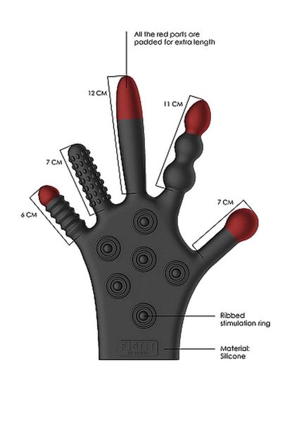 Silicone Stimulation Glove - Black zdjęcie 5