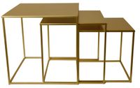 Kpl.3 metalowych stolików złotych kwadratowych