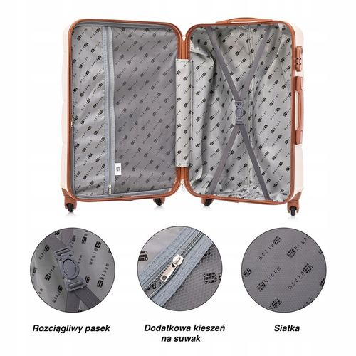 ZESTAW KOMPLET WALIZEK ABS 3IN1 MOCNA TWARDA BLOOM 15 KOLORÓW na Arena.pl