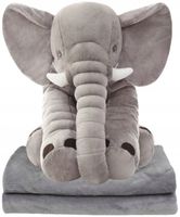 SŁOŃ MASKOTKA Z KOCYKIEM KOCEM XL PODUSZKA 4W1 MUFKA PRZYTULANKA PLUSZAK