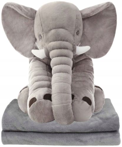 SŁOŃ MASKOTKA Z KOCYKIEM KOCEM XL PODUSZKA 4W1 MUFKA PRZYTULANKA PLUSZAK na Arena.pl
