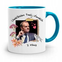 Kubek Błękitny Donald Tusk Po Platforma Prezent Z Nadrukiem Ze Zdjęciem