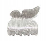 Spinka klamra akrylowa średnia motyl brokatowa srebrny