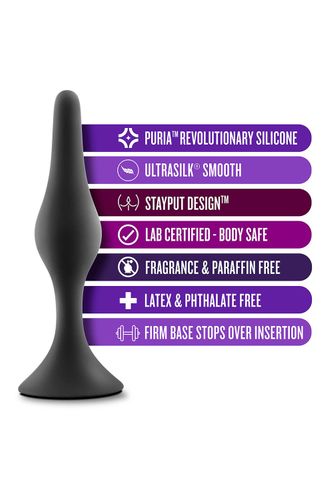 ANAL ADVENTURES PLATINUM SILICONE BEGINNER PLUG SMALL BLACK na Arena.pl