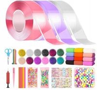 ZESTAW DO ROBIENIA TAŚMA NANO PUSZCZAĆ BAŃKI DIY Blow Bubble Dwustronna 3PC