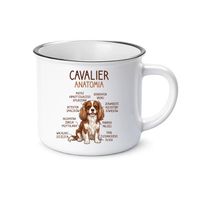 Cavalier – anatomia - kubek emaliowany na prezent PIES PUPIL RASA