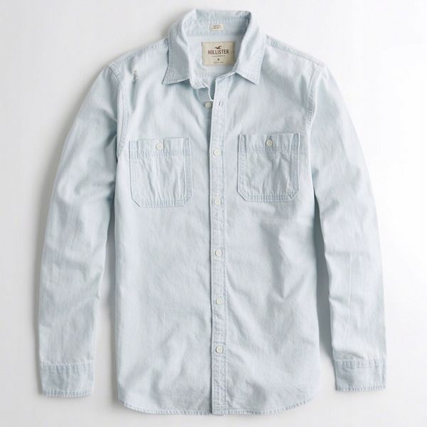 HOLLISTER Koszula Męska Graphic Denim Shirt USA M zdjęcie 8