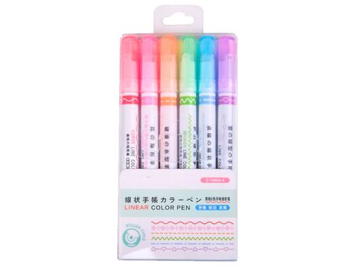 Markery pisaki do szlaczków flamastry mazaki kolory mix zestaw 6szt na Arena.pl