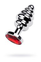 silver anal plug with red gem