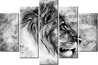 100CM 150CM OBRAZ 5 ELEM GŁOWA LWA ŚCIENNY