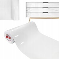 Dekoracyjna Okleina Meblowa DIY Folia Samoprzylepna Biały Połysk