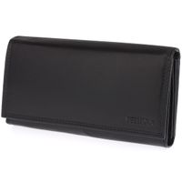podłużny skórzany portfel damski bellugio - czarny