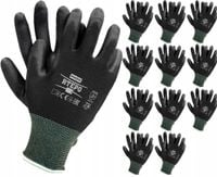 rękawice robocze / czarne / rozmiar: 7 - s / rtepo_bb7 - 12 szt.