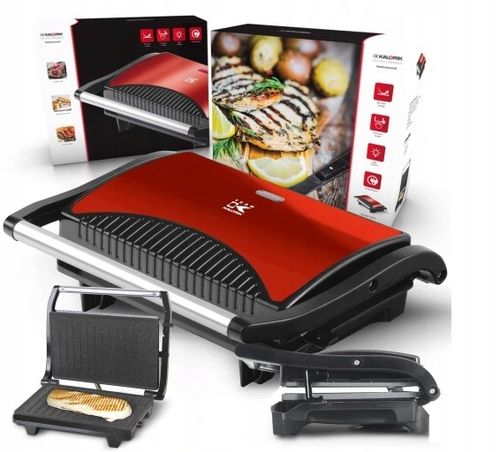 OPIEKACZ 700W TOSTER GRILL ELEKTRYCZNY Czerwony do KANAPEK PANINI na Arena.pl