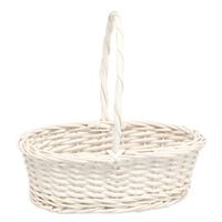 KOSZYK WIELKANOCNY NA ŚWIĘCONKĘ 35cm KOSZYK WIKLINOWY BIAŁY