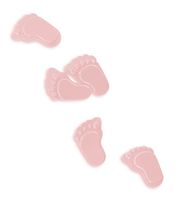 Konfetti stópki na baby shower dla dziewczynki, różowe