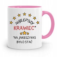 Kubek Różowy Krawca Krawcowej Najlepszy Krawiec Z Nadrukiem Ze Zdjęciem