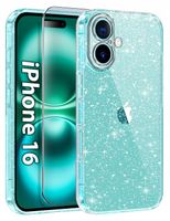 Etui do iPhone 16 SILIKONOWE BROKAT clear CASE + SZKŁO OCHRONNE 9H