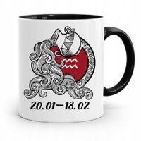 Znaki Zodiaku Zodiakara Kubek Czarny Wodnik Z Nadrukiem Ze Zdjęciem